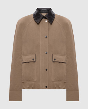 Brunello Cucinelli Пуховая куртка бежевого цвета с цепочкой мониль MG5457551P