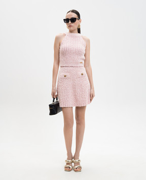 Balmain Рожева твідова спідниця GF0LBB49KJ89