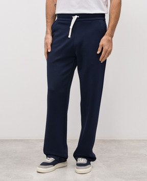 Balmain Сині спортивні штани з логотипом GH1PQ436BD40