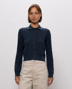 Brunello Cucinelli Синий кардиган с люрексом MAZ226116