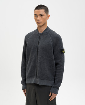 Stone Island Сірий кардиган з патчем логотипа L1S155100019S00N9