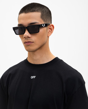 Off-White Черные очки HUNTINGTON с эмблемой OW1032100755