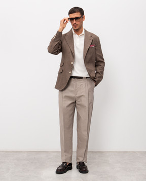 Brunello Cucinelli Коричневий жакет з льону MB4307BWD