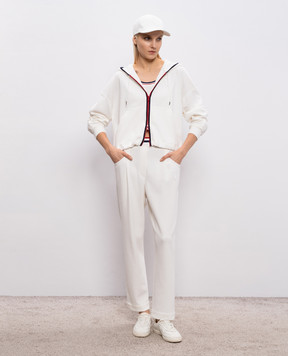 Brunello Cucinelli Белые спортивные штаны с эмблемой MG927P9194