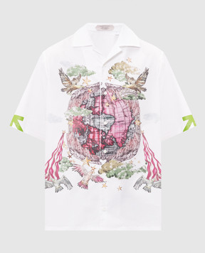 Off-White Белая рубашка с принтом Dream World 44MGG01FZ26F002