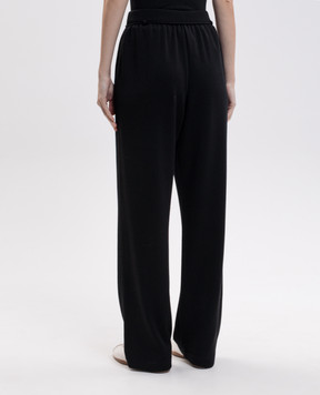 Max Mara Черные спортивные штаны FELTRE из шерсти MXMFELTRE