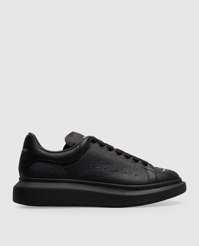 Alexander McQueen Чорні шкіряні кросівки Oversized A0069MWHAF4