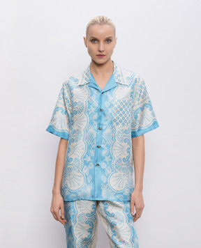 MANTERO 1902 Блакитна блуза Leon із шовку 0217A2811T0879H