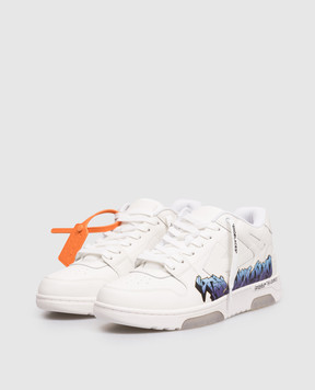 Off-White Белые кожаные кроссовки Out Of Office с принтом OMIA189S26LEA00C