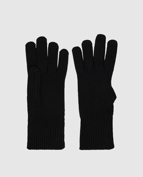 Moncler Чорні рукавички з вовни з нашивкою логотипа L20913A00007A9342