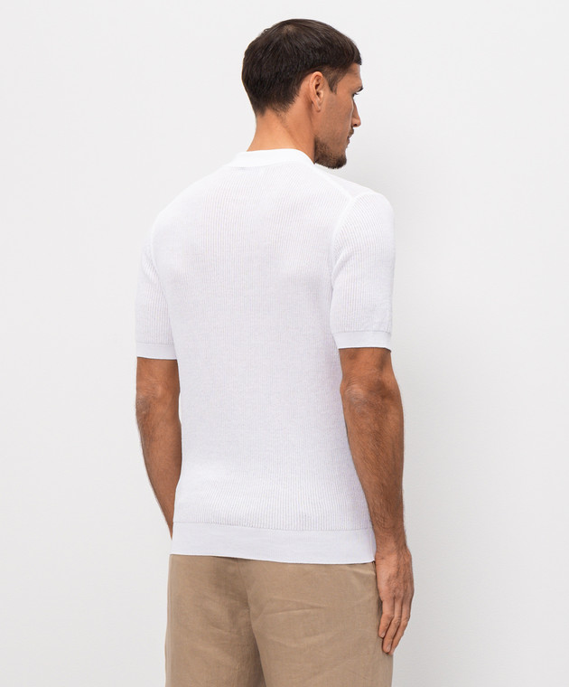 Pini Parma Біле поло з блискавкою POLRIBZIPBCO зображення 4