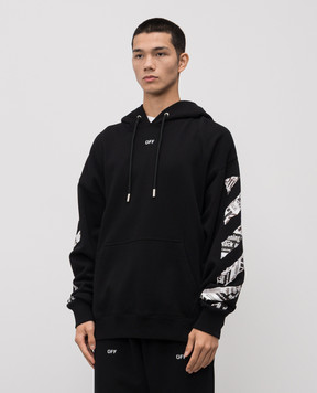 Off-White Черное худи Newspaper Arrow 44MBB085F5F00E