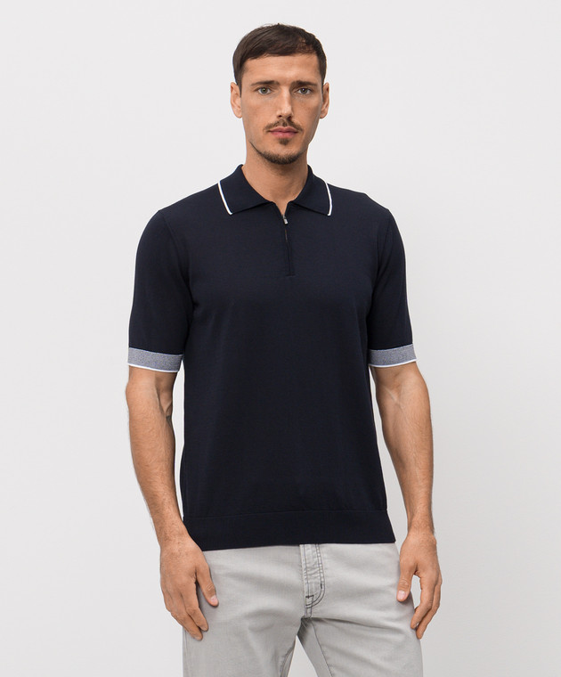 Peserico Синє поло R59478F149173N зображення 3