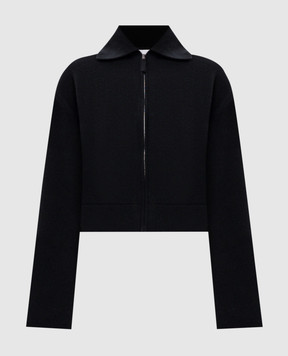 Allude Черный укороченный кардиган из шерсти и кашемира 26517611