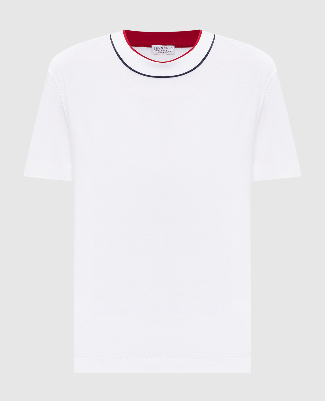 

Белая футболка с контрастным окантованием, Белый, Футболки