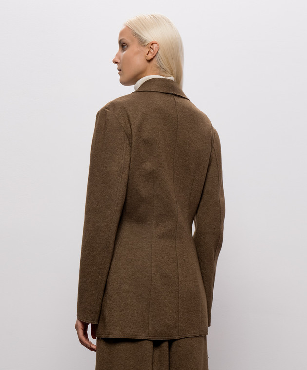 Ermanno Scervino Коричневый жакет из кашемира и шелка D492I750PHP изображение 4