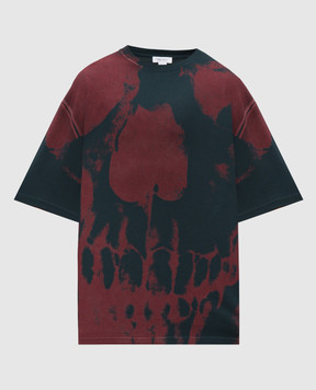 Alexander McQueen Синяя футболка в принт 848931QTAEB