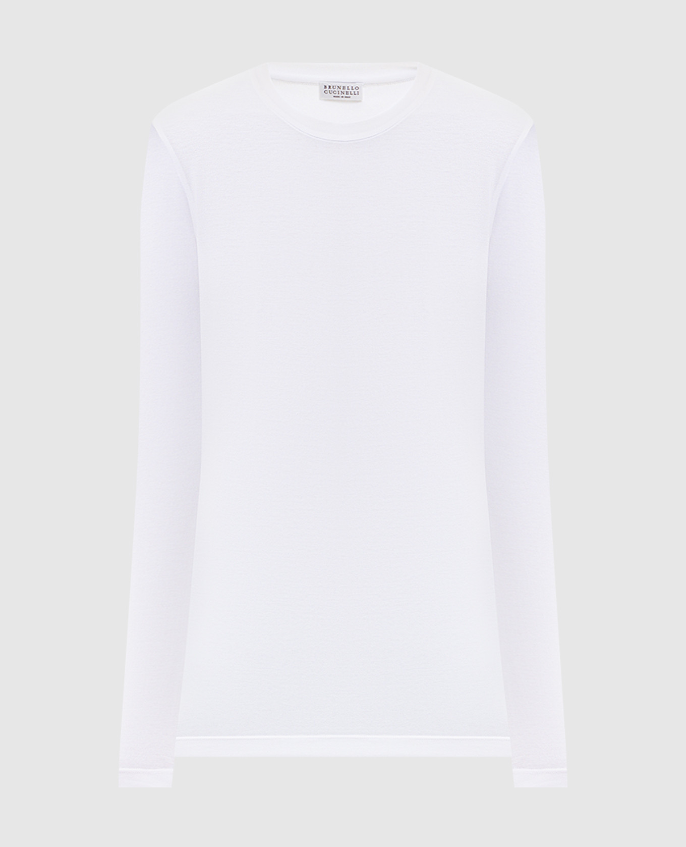 Белый лонгслив с цепочкой мониль