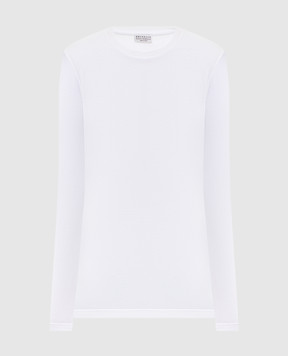 Brunello Cucinelli Белый лонгслив с цепочкой мониль MPT18B0107