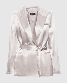 Peserico Бежевый двубортный жакет с поясом E01220A01514