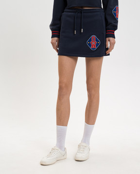 Off-White Синя спідниця міні з нашивкою логотипа 2CK006S26FLE001