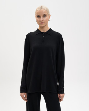 LISA YANG Черное поло Caisa с кашемиром 2026027