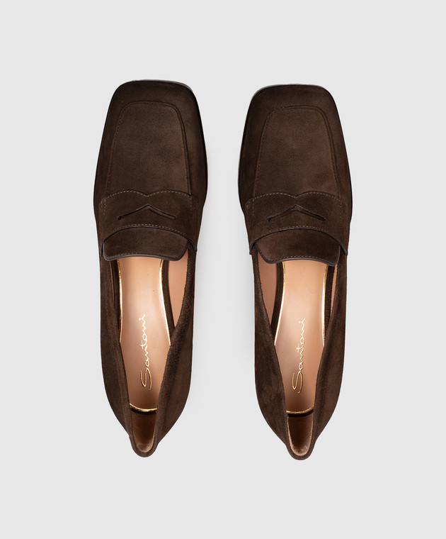 Santoni Коричневі замшеві туфлі WDOR72446HI2NAEA зображення 4