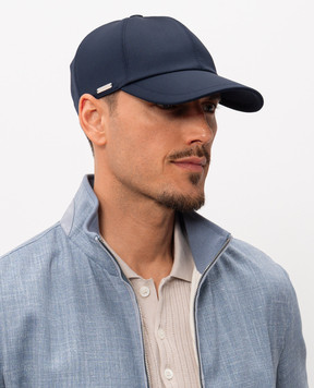 Enrico Mandelli Синя кепка з вовни CAP4014531