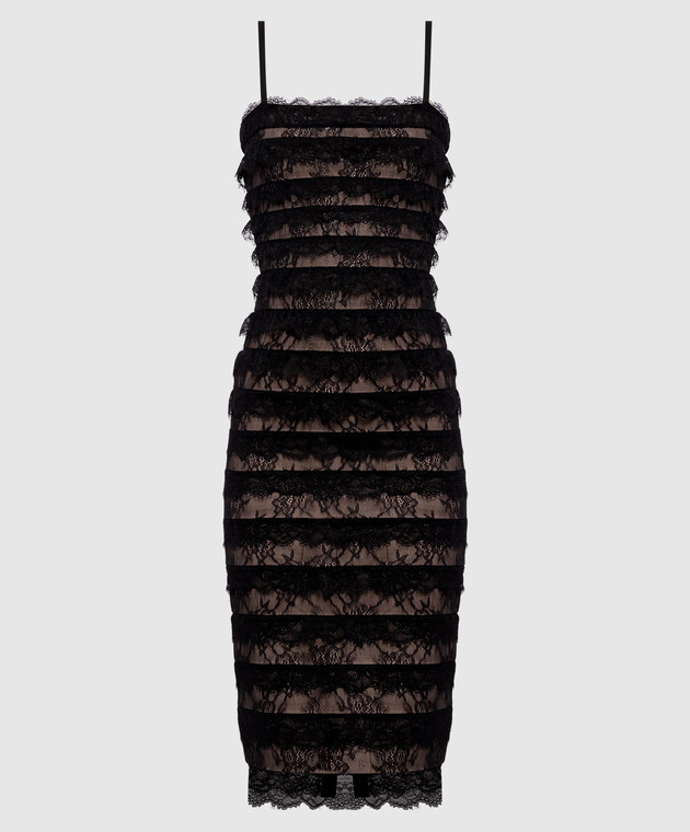 Herve Leger Черное платье Dara в кружево 46HLC8578441
