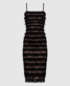 Herve Leger Черное платье Dara в кружево 46HLC8578441