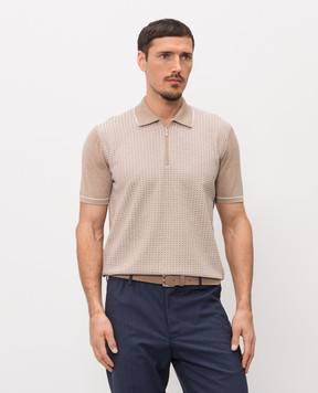 Bertolo Cashmere Коричневе поло із шовком 902330002421