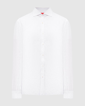 ISAIA Біла сорочка з льону CAM088KM304