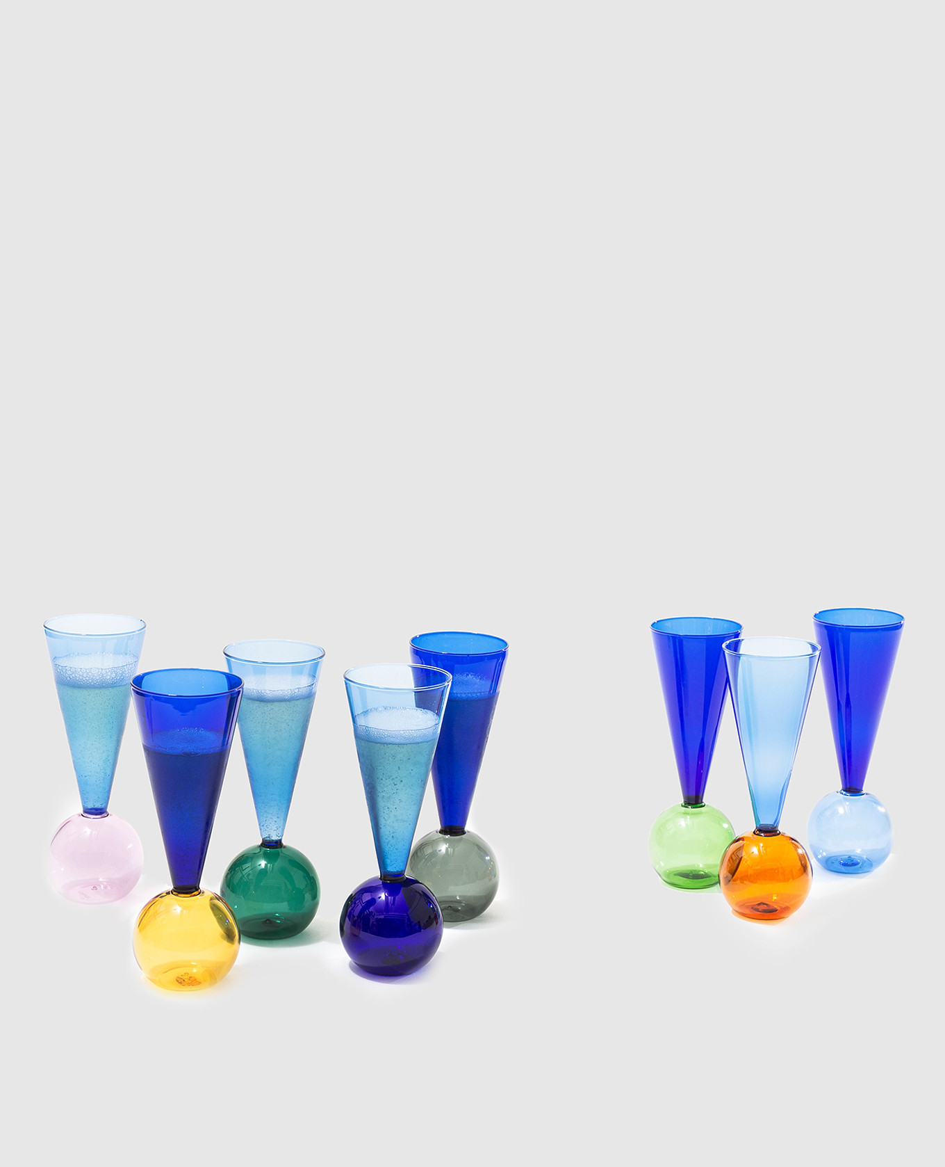 

Набор из 8 бокалов для шампанского Bubbles Celebration, Синий, Посуда