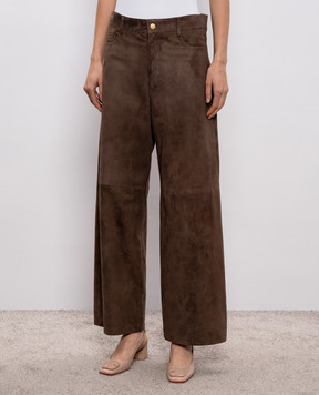 Max Mara Коричневые замшевые брюки FULMINE SMMFULMINE