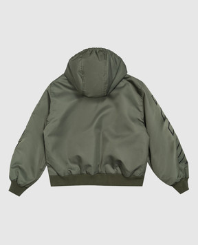 Off-White Дитяча зелена куртка з принтом логотипа 44BEH005F26F001