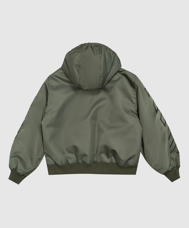 Off-White Дитяча зелена куртка з принтом логотипа 44BEH005F26F001 зображення 2