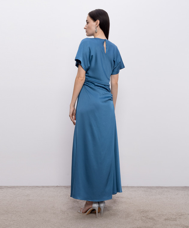 Simkhai Синее платье Marabella с драпировкой 2261165Q изображение 3