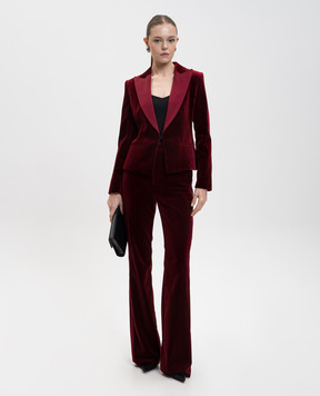 Max Mara Бордовые бархатные брюки клеш VETRINO VETRINO