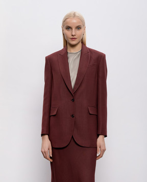Brunello Cucinelli Бордовый жакет с льном MH1267291