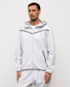 Brunello Cucinelli Сіра спортивна куртка з емблемою MM8433376G