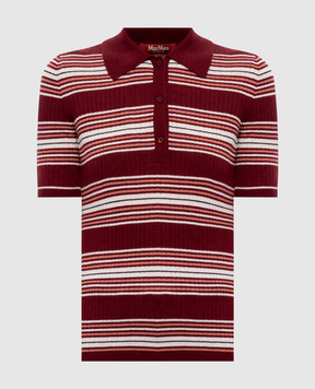 Max Mara Бордовый топ TALLERO из шелка и шерсти в полоску MSTTALLERO