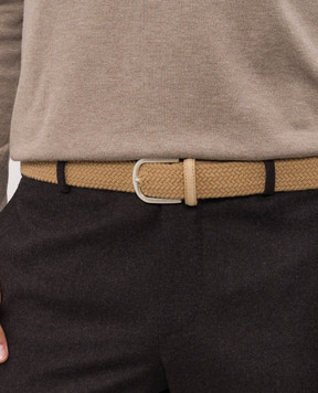 Canali Бежевый плетеный ремень KC0053650C
