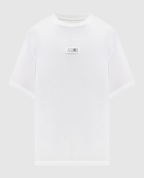 Maison Margiela MM6 Белая футболка с нашивкой логотипа SH0GC0032M20170
