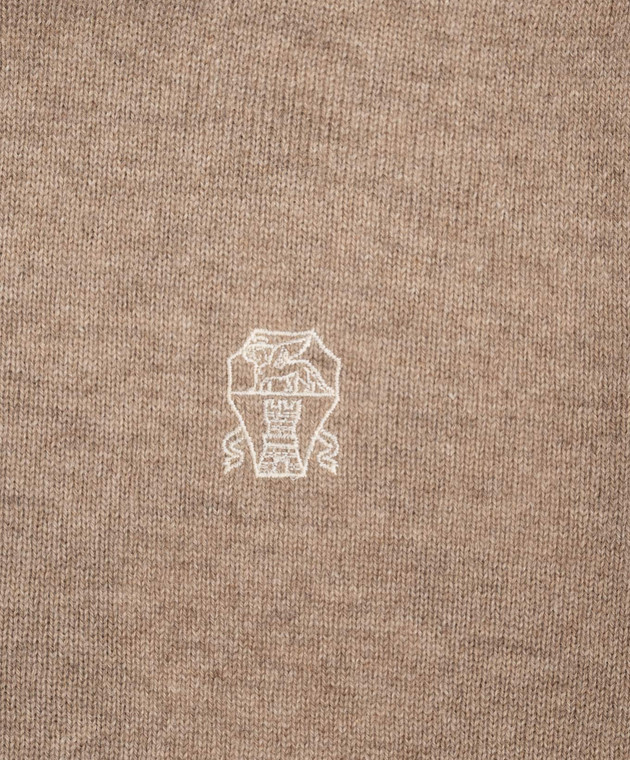 Brunello Cucinelli Детский бежевый кардиган из кашемира B22M10026B изображение 3