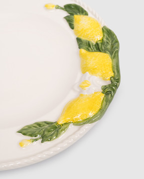 Les Ottomans Біла керамічна тарілка для салату Lemons LMN12