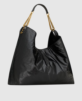 Saint Laurent Черная кожаная сумка-хобо HORTENSE 871220AAGOL