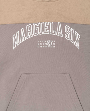 Maison Margiela MM6 Дитяче сіре худі з принтом логотипа M60976MM04H