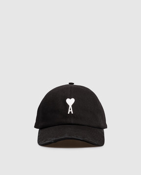 Ami Paris Черная кепка с нашивкой эмблемы UCP277AW0028