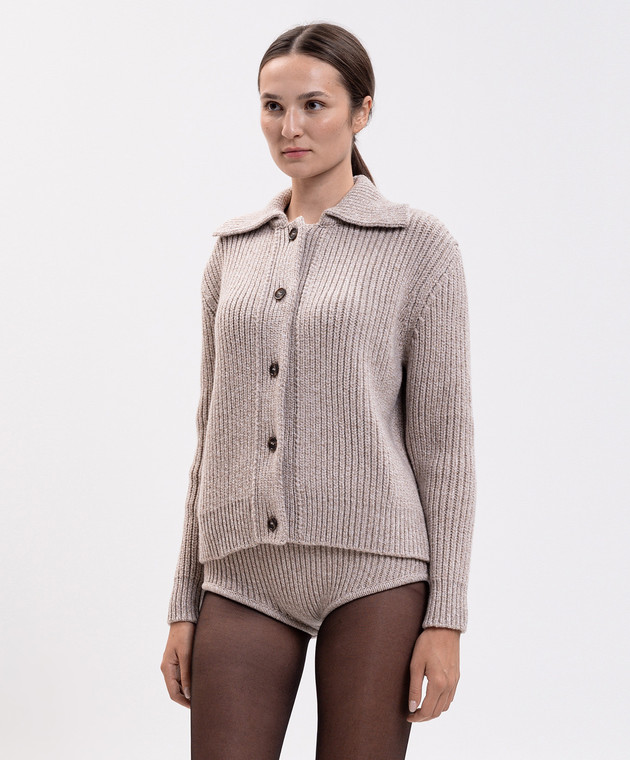 Magda Butrym Бежевий кардиган з вовни KNITWEAR27CARDIG314926 зображення 3