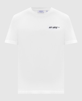 Off-White Біла футболка з вишивкою логотипа 44MAA027S26J009